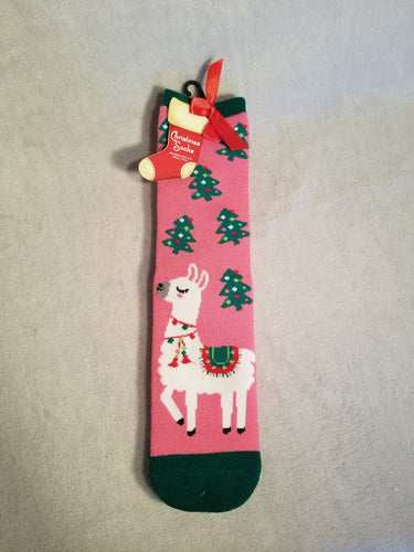 Christmas Tree Llama Sock