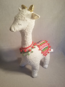 Horned Decorative Plush Alpaca